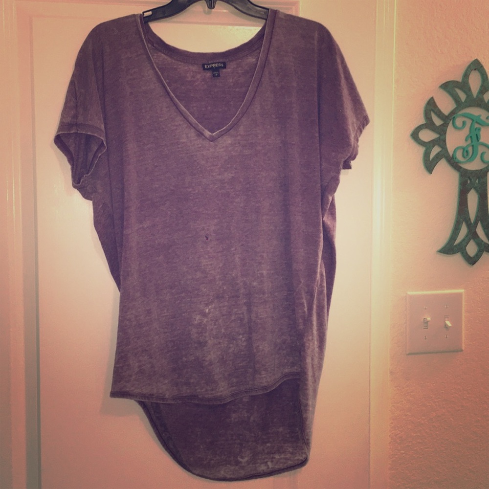 Lavender distressed v-neck